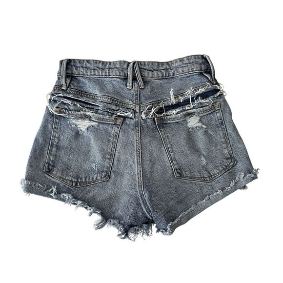 Good American Jean Cutoff Shorts Women Size 2/26 Blue High Waist Distressed - Picture 2 of 6